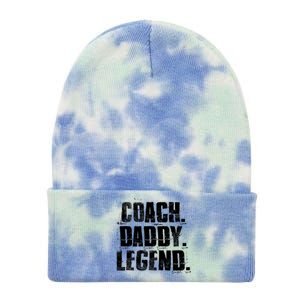 Coach Daddy Legend Motivational Coach Dad Fathers Day Gift Tie Dye 12in Knit Beanie