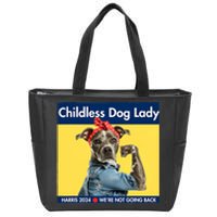 Childless Dog Lady Is Voting Kamala Election Usa 2024 Zip Tote Bag