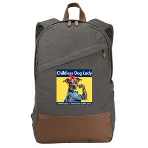 Childless Dog Lady Is Voting Kamala Election Usa 2024 Cotton Canvas Backpack