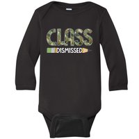 Class Dismissed Last Day Of School Camouflage Graduation Boy Baby Long Sleeve Bodysuit