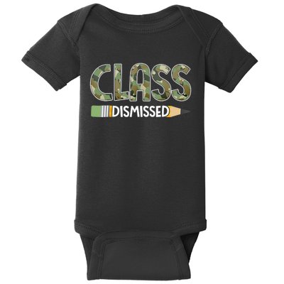 Class Dismissed Last Day Of School Camouflage Graduation Boy Baby Bodysuit