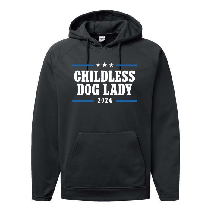 Childless Dog Lady Kamala Performance Fleece Hoodie