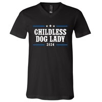 Childless Dog Lady Kamala V-Neck T-Shirt