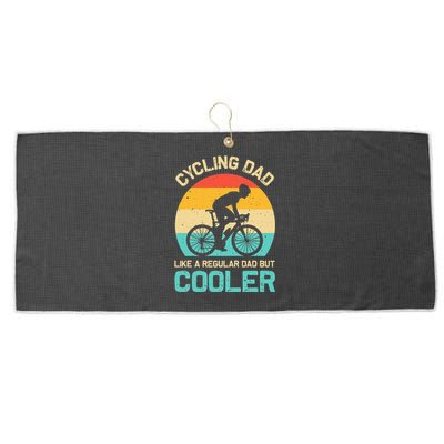 Cycling Dad Like A Regular Dad But Cooler Funny Cyclist Gift Large Microfiber Waffle Golf Towel