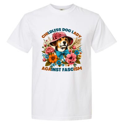 Childless Dog Lady Against Fascism Voting Kamala Dog Owners Garment-Dyed Heavyweight T-Shirt