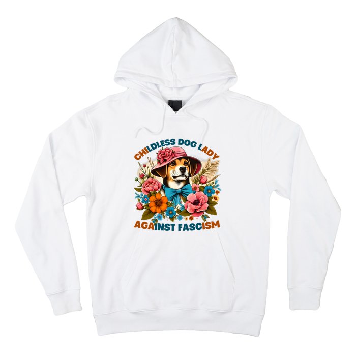 Childless Dog Lady Against Fascism Voting Kamala Dog Owners Hoodie