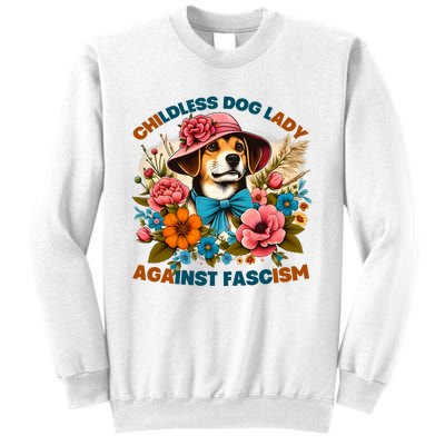 Childless Dog Lady Against Fascism Voting Kamala Dog Owners Sweatshirt