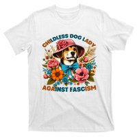 Childless Dog Lady Against Fascism Voting Kamala Dog Owners T-Shirt