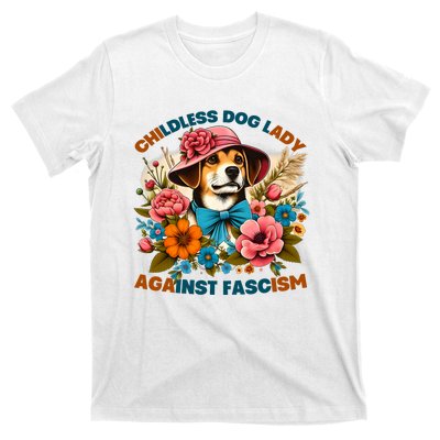 Childless Dog Lady Against Fascism Voting Kamala Dog Owners T-Shirt