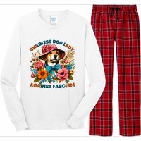 Childless Dog Lady Against Fascism Voting Kamala Dog Owners Long Sleeve Pajama Set