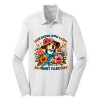 Childless Dog Lady Against Fascism Voting Kamala Dog Owners Silk Touch Performance Long Sleeve Polo