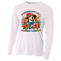 Childless Dog Lady Against Fascism Voting Kamala Dog Owners Cooling Performance Long Sleeve Crew