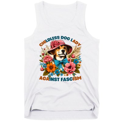 Childless Dog Lady Against Fascism Voting Kamala Dog Owners Tank Top