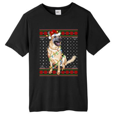 Christmas Dog Lighting Ugly Sweater Ger Shepherd Dog Xmas Cool Gift Tall Fusion ChromaSoft Performance T-Shirt