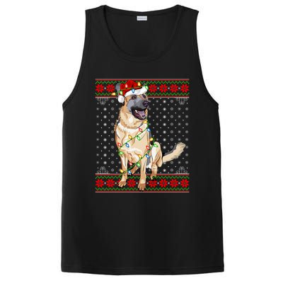 Christmas Dog Lighting Ugly Sweater Ger Shepherd Dog Xmas Cool Gift PosiCharge Competitor Tank