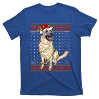 Christmas Dog Lighting Ugly Sweater Ger Shepherd Dog Xmas Cool Gift T-Shirt