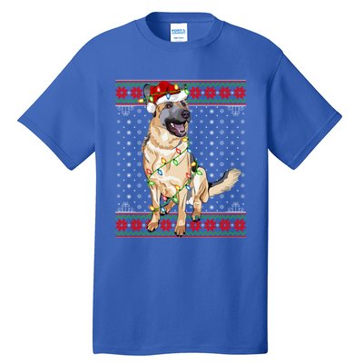 Christmas Dog Lighting Ugly Sweater Ger Shepherd Dog Xmas Cool Gift Tall T-Shirt