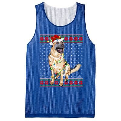 Christmas Dog Lighting Ugly Sweater Ger Shepherd Dog Xmas Cool Gift Mesh Reversible Basketball Jersey Tank