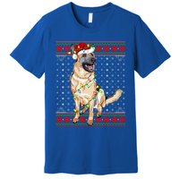 Christmas Dog Lighting Ugly Sweater Ger Shepherd Dog Xmas Cool Gift Premium T-Shirt