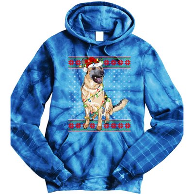 Christmas Dog Lighting Ugly Sweater Ger Shepherd Dog Xmas Cool Gift Tie Dye Hoodie