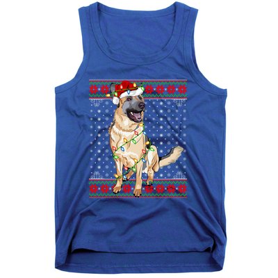 Christmas Dog Lighting Ugly Sweater Ger Shepherd Dog Xmas Cool Gift Tank Top