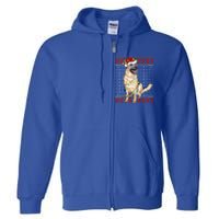 Christmas Dog Lighting Ugly Sweater Ger Shepherd Dog Xmas Cool Gift Full Zip Hoodie