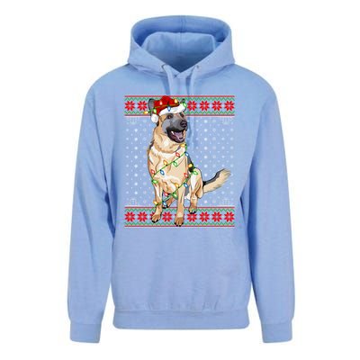 Christmas Dog Lighting Ugly Sweater Ger Shepherd Dog Xmas Cool Gift Unisex Surf Hoodie