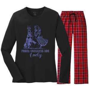 Childless Dog Ladies Vote Lady Election 2024 Women's Long Sleeve Flannel Pajama Set 