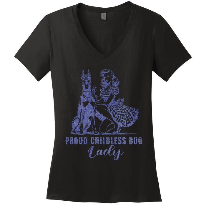 Childless Dog Ladies Vote Lady Election 2024 Women's V-Neck T-Shirt