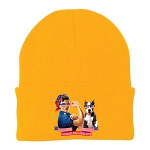 Childless Dog Lady Is Voting Kamala Election Usa 2024 Knit Cap Winter Beanie