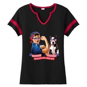 Childless Dog Lady Is Voting Kamala Election Usa 2024 Ladies Halftime Notch Neck Tee