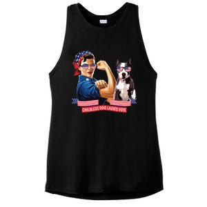 Childless Dog Lady Is Voting Kamala Election Usa 2024 Ladies PosiCharge Tri-Blend Wicking Tank