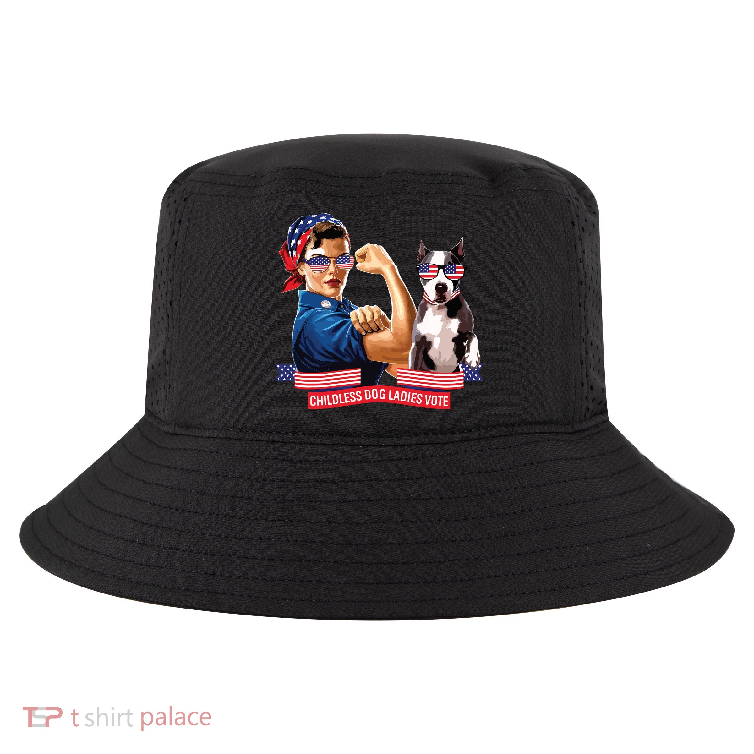 Childless Dog Lady Is Voting Kamala Election Usa 2024 Cool Comfort Performance Bucket Hat