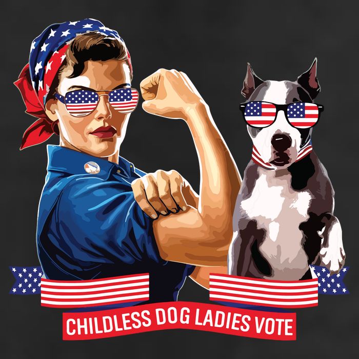Childless Dog Lady Is Voting Kamala Election Usa 2024 7 Panel Mesh Trucker Snapback Hat