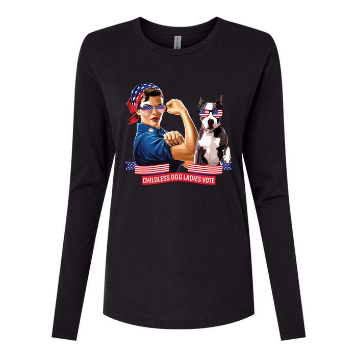 Childless Dog Lady Is Voting Kamala Election Usa 2024 Womens Cotton Relaxed Long Sleeve T-Shirt