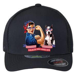 Childless Dog Lady Is Voting Kamala Election Usa 2024 Flexfit Unipanel Trucker Cap