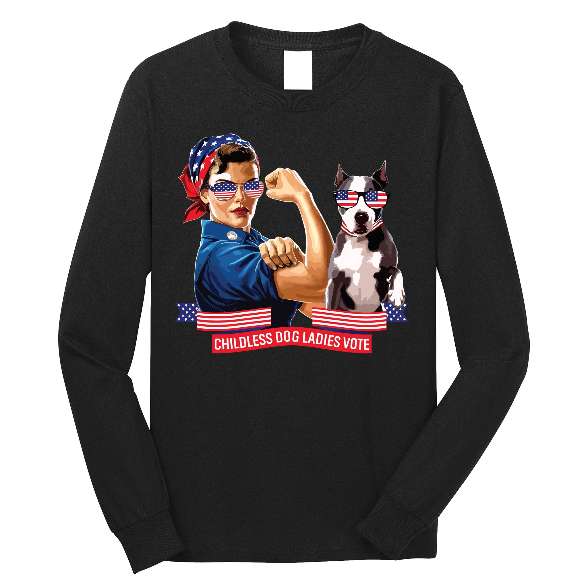 Childless Dog Lady Is Voting Kamala Election Usa 2024 Long Sleeve Shirt