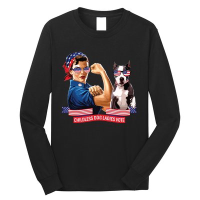 Childless Dog Lady Is Voting Kamala Election Usa 2024 Long Sleeve Shirt