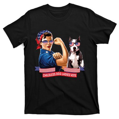 Childless Dog Lady Is Voting Kamala Election Usa 2024 T-Shirt