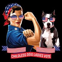Childless Dog Lady Is Voting Kamala Election Usa 2024 V-Neck T-Shirt