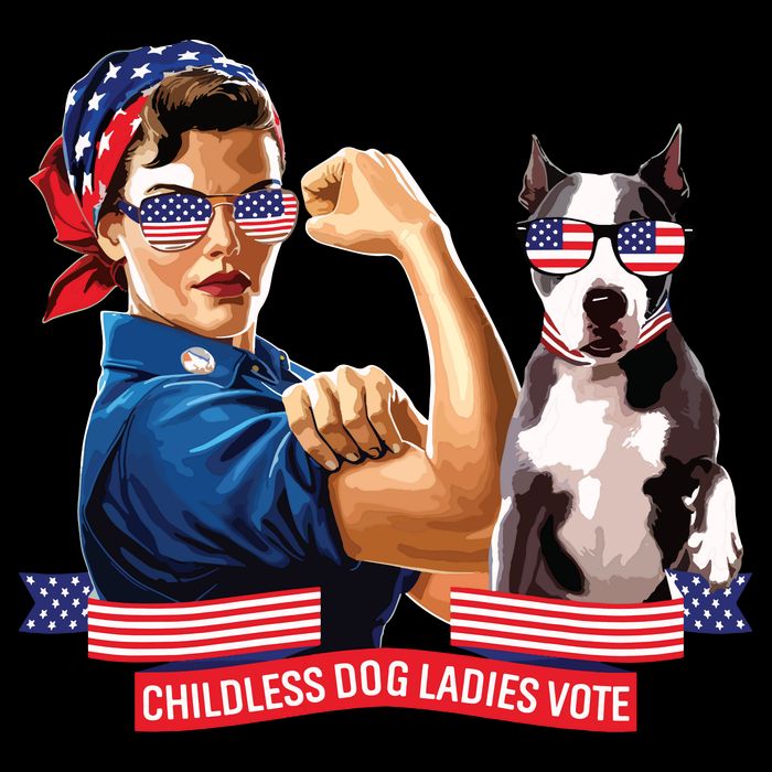 Childless Dog Lady Is Voting Kamala Election Usa 2024 V-Neck T-Shirt