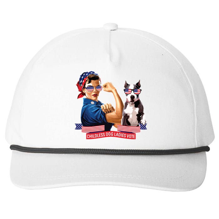 Childless Dog Lady Is Voting Kamala Election Usa 2024 Snapback Five-Panel Rope Hat