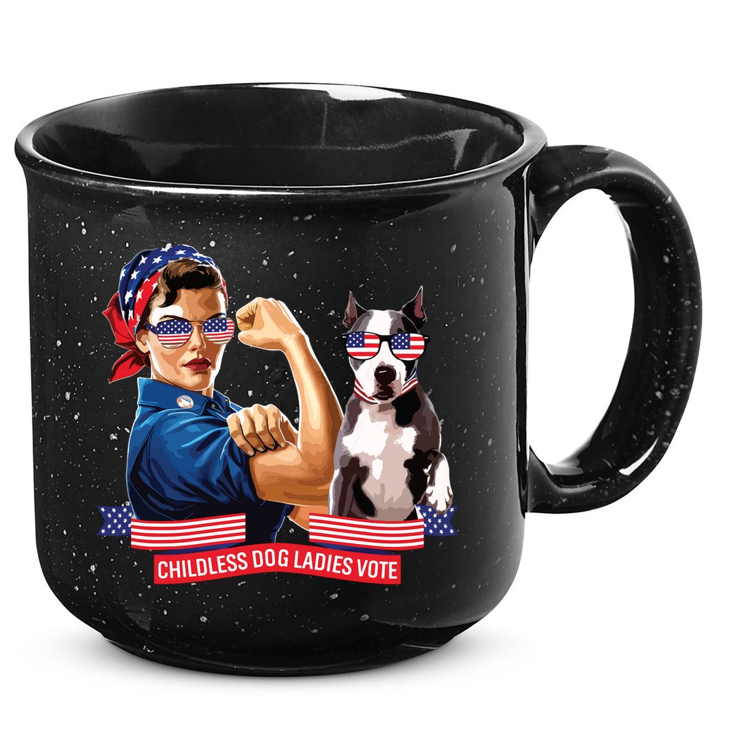 Childless Dog Lady Is Voting Kamala Election Usa 2024 15oz Campfire Ceramic Mug