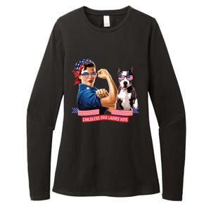 Childless Dog Lady Is Voting Kamala Election Usa 2024 Womens CVC Long Sleeve Shirt