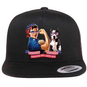 Childless Dog Lady Is Voting Kamala Election Usa 2024 Flat Bill Trucker Hat