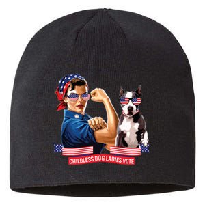 Childless Dog Lady Is Voting Kamala Election Usa 2024 Sustainable Beanie