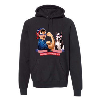 Childless Dog Lady Is Voting Kamala Election Usa 2024 Premium Hoodie