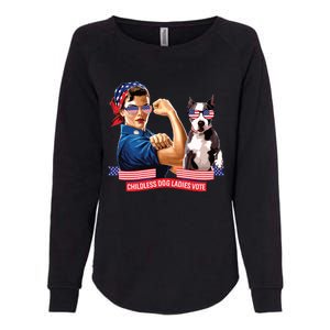 Childless Dog Lady Is Voting Kamala Election Usa 2024 Womens California Wash Sweatshirt