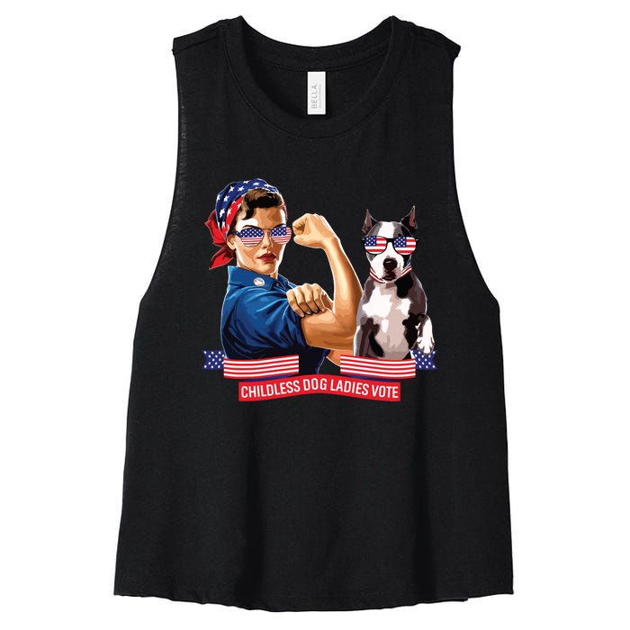 Childless Dog Lady Is Voting Kamala Election Usa 2024 Women's Racerback Cropped Tank