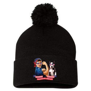 Childless Dog Lady Is Voting Kamala Election Usa 2024 Pom Pom 12in Knit Beanie